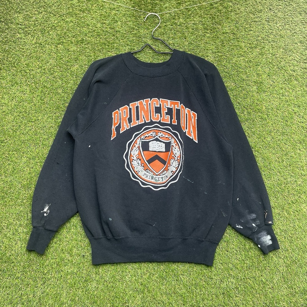 Vintage Princeton University Sweatshirt Mens Medium Raglan Sleeve Distressed 90s